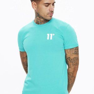 11 Degrees Core Muscle Fit T-Shirt - Viridian Green - Mens XL